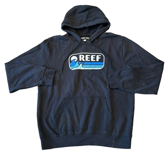 REEF Unisex Pipeline Pullover Black Hoodie Size L - Picture 1 of 8